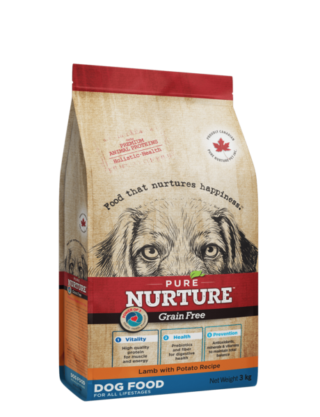 PURE NURTURE™ Grain Free Power of 3™ Complete dry dog food for all lifestages, no grains lamb with potato, сухой корм с ягненком и картофелем для собак на всех стадиях жизни