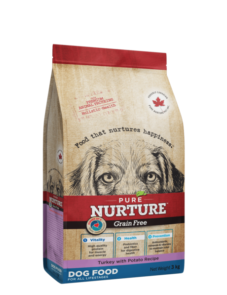 PURE NURTURE™ Grain Free Power of 3™ Complete dry dog food for all lifestages, no grains turkey with potato, сухой корм с индейкой и картофелем для собак на всех стадиях жизни