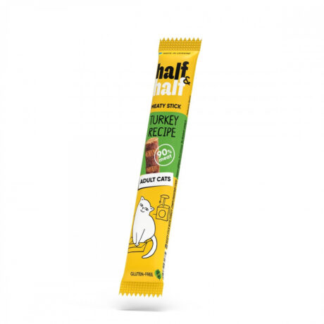 Лакомство Half&Half — мясная палочка с индейкой, для кошек