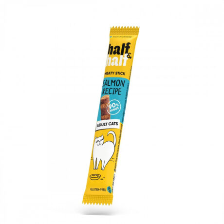 Лакомство Half&Half — мясная палочка с лососем, для кошек