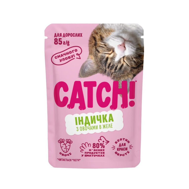 CATCH! влажный корм для кошек, с индейкой в желе 85г
