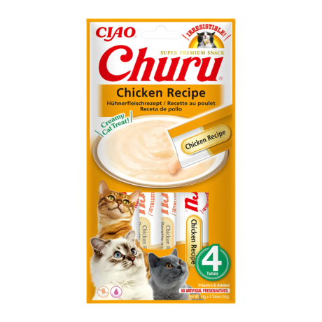 Churu Chicken (4 sticks) - кремовое лакомство для кошек, с курицей