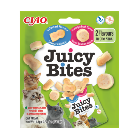 Juicy Bites Homestyle Broth Flavour & Calamari Flavour - лакомство для кошек, cо вкусов домашнего бульона и кальмара