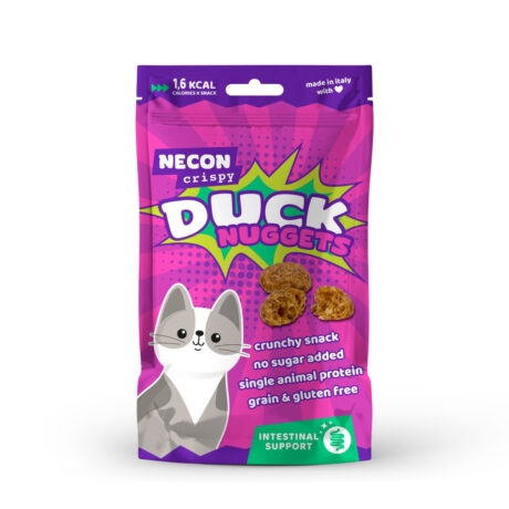 Necon Crispy Duck Nuggets Intestinal Support - лакомство для кошек, для здоровья пищеварительной системы