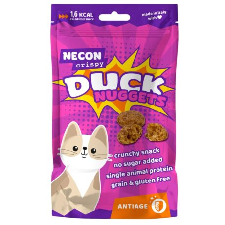 Necon Cat Crispy Duck Nuggets Antiage - лакомство для кошек, с уткой, антиоксидантная защита
