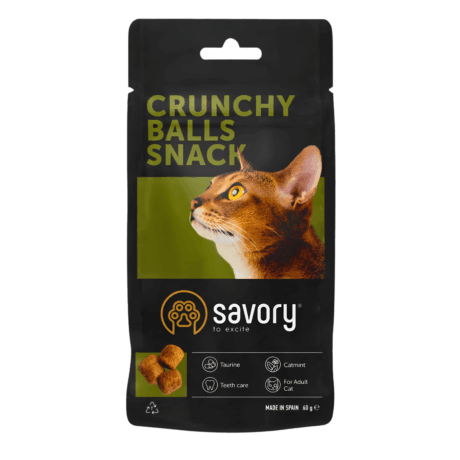 Savory Cats Snacks Crunchy Balls for exigent cats with cat mint - лакомство для кошек