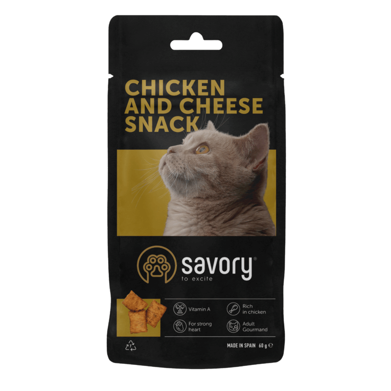 Savory Cats Snacks Pillows Gourmand with Chicken and Cheese, 60g, zooland.md