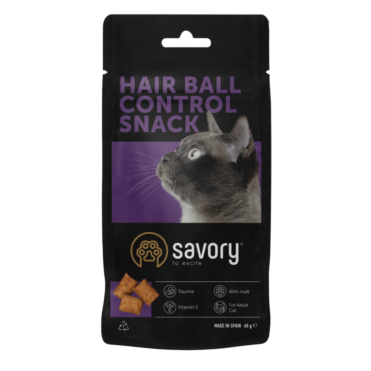 Savory Cats Snacks Pillows Hair Ball Control, 60g, zooland.md