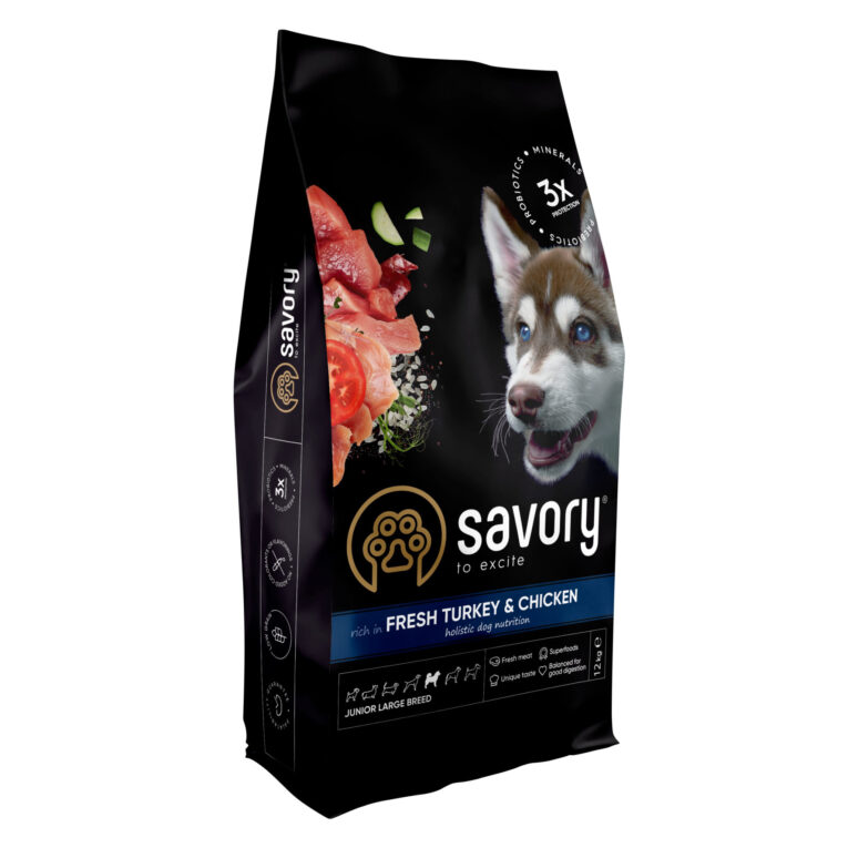 Savory Junior Large rich in Fresh Turkey and Chicken 12kg zooland.md
