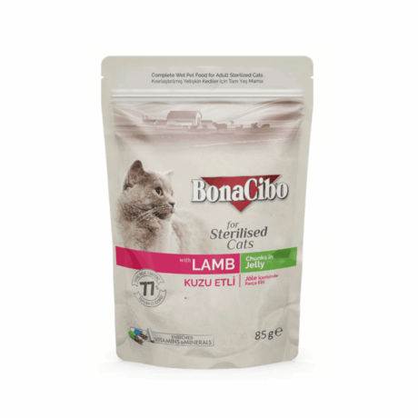 Bonacibo Pouch Wet Adult Cat Food Sterilised Lamb - влажный корм для стерилизованных кошек