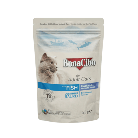 Bonacibo Pouch Wet Adult Cat Food Fish (Mackerel) - влажный корм для взрослых кошек