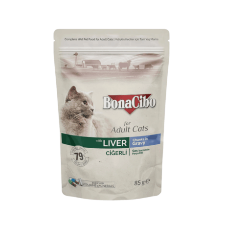 Bonacibo Pouch Wet Adult Cat Food Liver - влажный корм для взрослых кошек